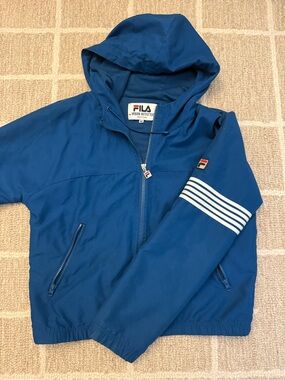 FILA Urban Outfitters Blue Hooded Windbreaker Jacket